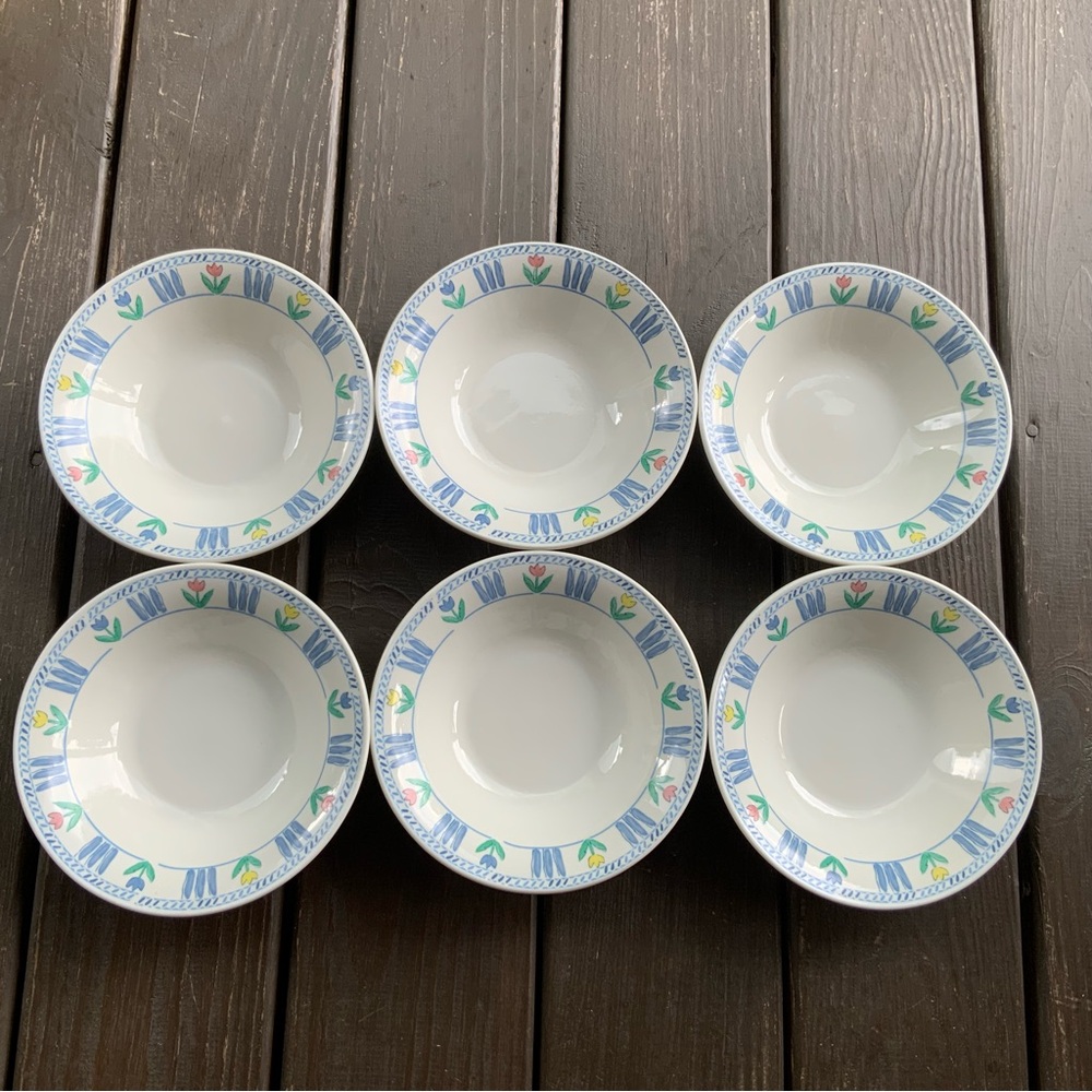 Tivoli By Signature  Riviera Van Beers 6 Bowls Tulips Spring Pastel Cottagecore